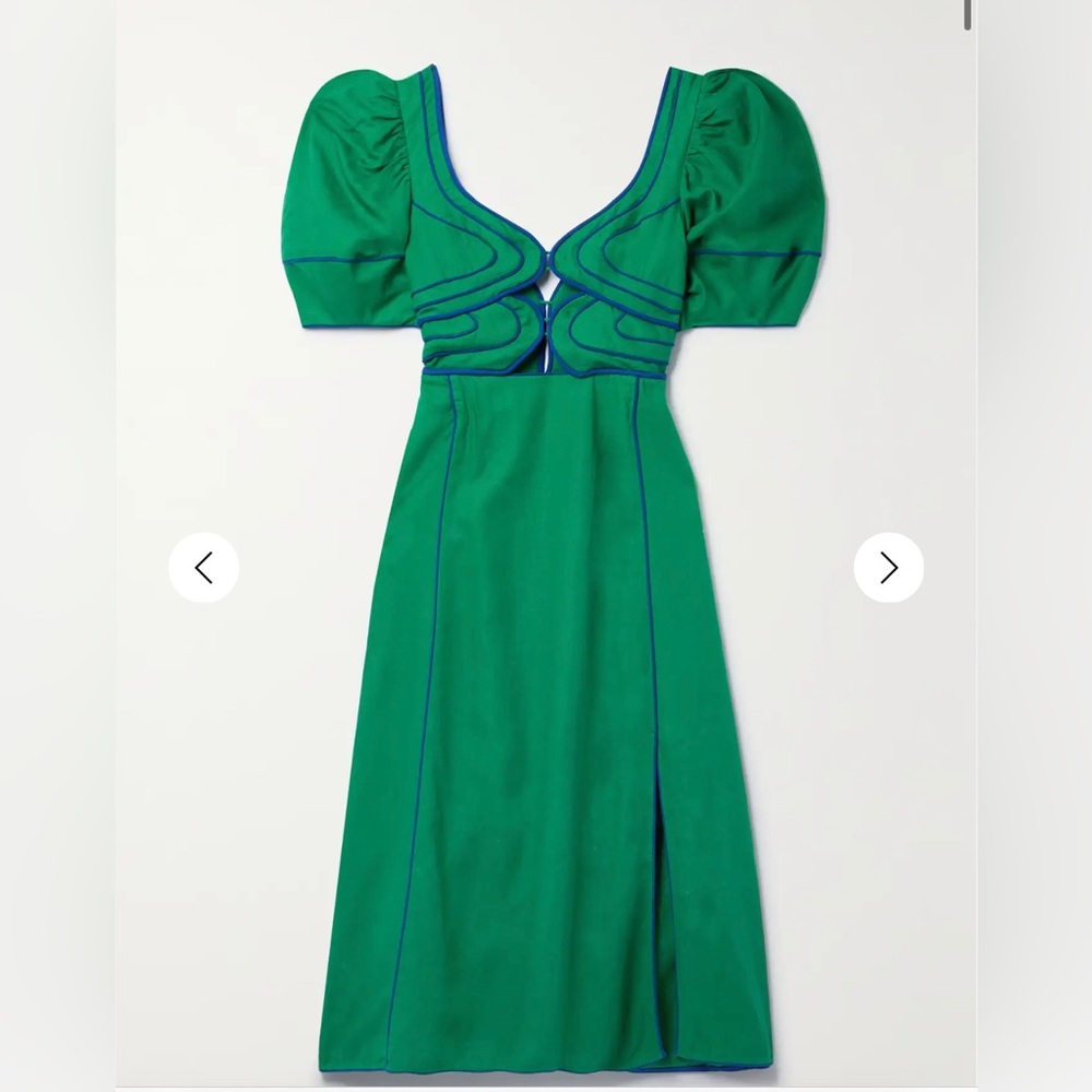 ISO Farm Rio Piped Cutout Midi Dress
